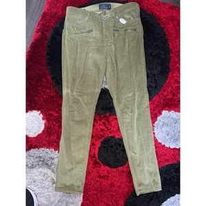Lucky Brand green skinny corduroy jean